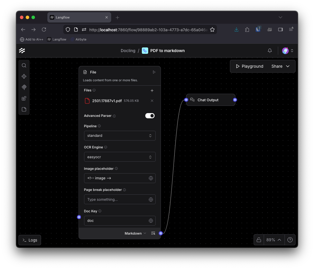 고급 파서 설정을 통해 파이프라인과 OCR 엔진을 선택하는 화면이다.